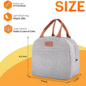 Lunch Bag for Women & Men Adult Insulated Lunch Box, Small Leakproof Cooler Food Lunch Containers Reusable High Capacity Lunch Tote Bags for Work, Travel, Outdoor (Grey)