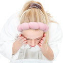 Zkptops Spa Headband for Washing Face Wristband Sponge Makeup Skincare Headband Terry Cloth Bubble Soft Get Ready Hairband for Women Girl Puffy Padded Headwear Non Slip Thick Hair Accessory(Pink)