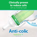 Dr. Brown's Natural Flow Anti-Colic Options+ Narrow Glass Baby Bottle 8 oz/250 mL, with Level 1 Slow Flow Nipple, 4 Pack, 0m+