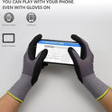 LOCCEF Work Gloves MicroFoam Nitrile Coated-6 Pairs,Seamless Knit Nylon Gloves,Gray Work gloves