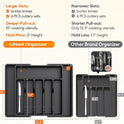 Lifewit Large Silverware Drawer Organizer, Expandable Utensil Tray for Kitchen, BPA Free Flatware and Cutlery Holder, Adjustable Plastic Storage for Spoons Forks Knives, Large, Black
