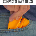 Smith's CCKS 2-Step Knife Sharpener - Yellow - 2-Step Preset Coarse & Fine Slots - Outdoor Handheld Knife Sharpener - Fishing, Hunting, Fillet, Pocket Knives - Compact Plastic Portable Keychain Tool