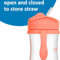 Dr. Brown's Milestones, Baby's First Straw Cup Sippy Cup with Straw, 6m+, 9oz/270ml, Coral, BPA Free