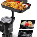 DYLEN Car Cup Holder Tray, Cup Holder Expander Adapter for Car, 9.5” Detachable Car Food Tray Table for Eating, Road Trip Essentials Fits Yeti, Hydro Flask 16-46 oz
