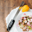 Microplane Premium Classic Series Zester 18/8, Black - Lemon Zester & Cheese Grater & Vegetable Grater - Citrus, Parmesan Cheese, Garlic, Ginger, Nutmeg, Chocolate - Stainless Steel Grater