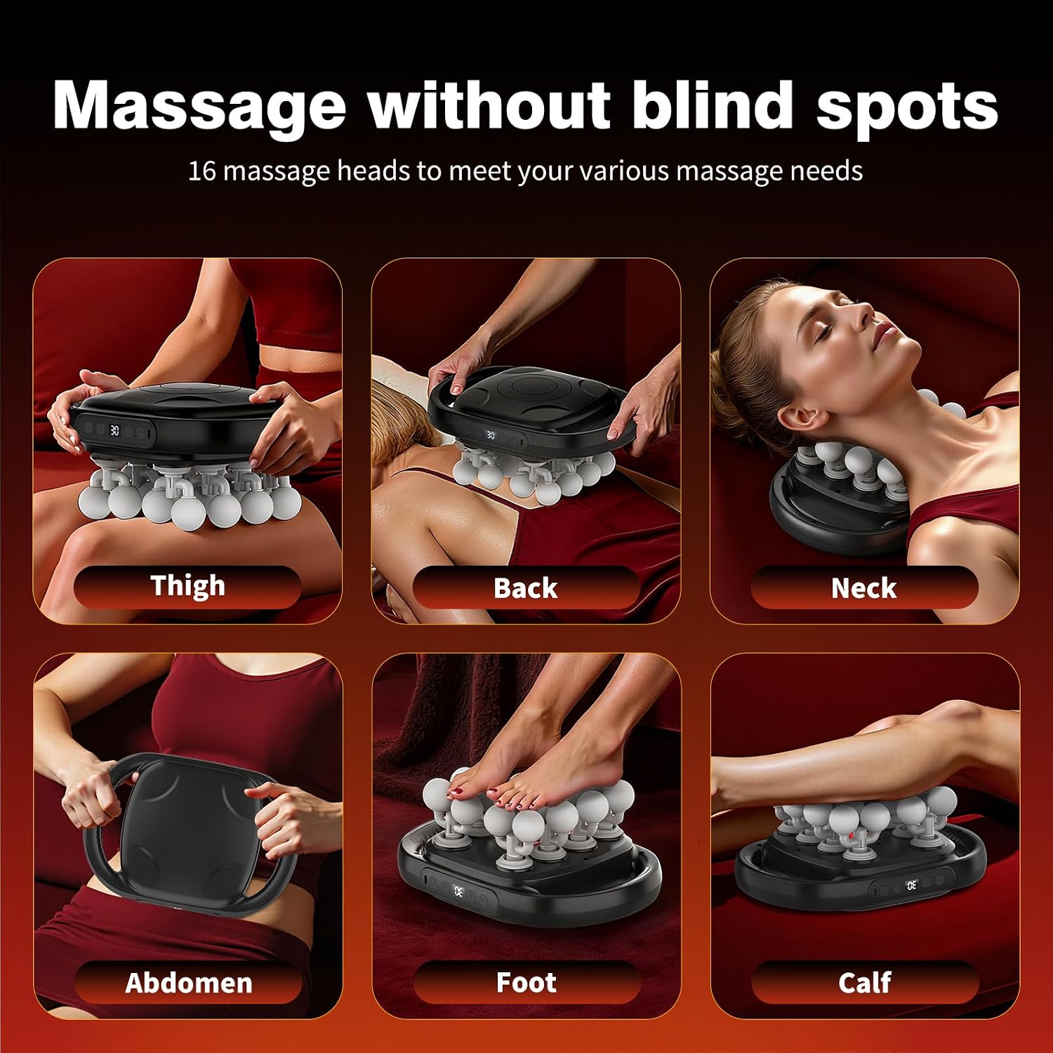 New 16 Head Massage Gun Set, Muscle Relaxation Massage Suitablefor Back Leg and Foot Muscle Relaxation, Deep Tissue Massage Gun,Portable 30-SpeedSettings, (with 16 Gray Massage Heads)