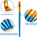Paint Brushes Set for Acrylic Painting, 20 Pcs Oil Watercolor Acrylic Paint Brush, Artist Paintbrushes for Body Face Rock Canvas, Kids Adult Drawing Arts Crafts Supplies, Blue