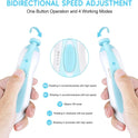 Electric Nail File Drill for Baby No Sharp Claws Hurt, 6 in 1 Safety Cutter Trimmer Clipper for Toes and Fingers (Blue)