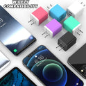 6Pack USB Wall Charger, iGENJUN 2.4A Dual USB Port Cube Power Plug Adapter Fast Phone Charger Block Charging Box Brick for iPhone 17/17 Pro/17 Pro Max/16, Samsung Galaxy, Pixel, LG, Android-Colorful