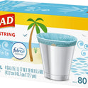 Glad Odorshield Small Drawstring Trash Bags, 4 Gal, Febreze Beachside Breeze, 80 Ct, Pack May Vary