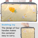 Budding Joy 90L Under Bed Storage Containers, Closet Organizers and Storage Bins, Foldable Underbed Storage Bags for Wrapping Paper, Blanket, Clothing, Comforter, Sweaters, Pillows, Linen Sheets, Grey