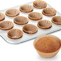 Caperci Standard Natural Cupcake Liners 500 Count, No Smell, Grease-Proof Paper Muffin Liners, Food-grade Baking Cups for Cupcakes, Muffins, Nuts