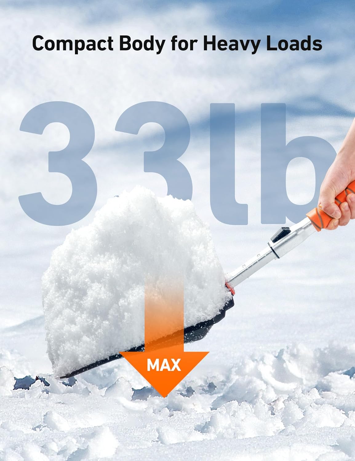 AstroAI Lightweight Snow Shovel for Driveway, Extendable Snow Shovel for car with Thickened Aluminum Handle and Blade, Portable and Multifunctional for Cars, Snowmobiles, Camping and Emergency