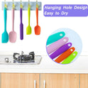 Silicone Spatula Set, 5 Piece Food Grade Rubber Spatulas for Baking, Cooking, and Mixing High Heat Resistant Non Stick Dishwasher Safe BPA-Free (Multicolor)