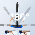 AstroAI Windshield Cleaner Tool, Car Interior Detailing Cleaning Kit with Extendable Handle and 4 Upgraded High-Density Reusable Microfiber Pads, Auto Glass Wiper Brush Kit for Cars, Blue, 15.9in-21in