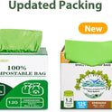 GreFusion Compostable Bags for Kitchen Compost Bin, 1.2 Gallon, 125 Count, Certified by BPI and ASTM, Leakproof and Odor Control