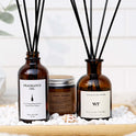 WEALD TRIBE Flower Reed Diffuser Set Eucalyptus & Lavender Scent For Bathroom Accessories Shelf Decor & Air Fresheners, Sticks Defusers With 4.0 fl oz Essential Oils, House Bedroom Office Decor & Gift
