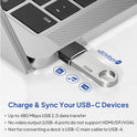 Elebase USB to USB C Adapter for iPhone 17 4Pack,USBC Female to A Male Car Charger Adapter,Type C Converter Apple 16 Pro Max 15 14 Plus,iWatch Watch 11 10 Se Ultra 3,iPad Air,Samsung Galaxy S25,Black