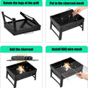 Barbecue Grill Portable BBQ Charcoal Grill Smoker Grill for Outdoor Cooking Camping Hiking Picnics Backpacking