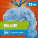 Hefty Blue Trash Bags, Blue, 13 Gallon, 60 Counthou