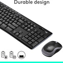 Logitech MK270 Wireless Keyboard and Mouse Combo for Windows, 2.4 GHz, 8 Multimedia Keys, PC, Laptop, Wireless Keyboard Compact Mouse Combo - Black