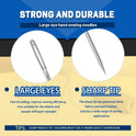 35 Pcs Large Eye Sewing Needles, 7 Size Sewing Sharp Needles for Handsewing, Leather Embroidery Thread Needle, Stainless Steel Yarn Knitting Needle with Threader, Thimble for Crafts, Repair, Quilting