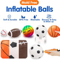 5 Pack Sports Balls Set for Kids with Bag Toddlers 1-3 Football Soccer Basketball Baseball Volleyball Outdoor Toys for 1 2 3 Year Old Boys Sport Bouncy Playground Toddler 1-3 2-4 3-5 Birthday Gifts