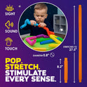 Nutty Toys Pop Tubes - Large 8-Pack Sensory Toys - Creative STEM Learning for Kids and Toddlers - Connect & Pop! Top ADHD Autism Fidget 2025, Best Boy & Girl Stocking Stuffers Gifts Idea