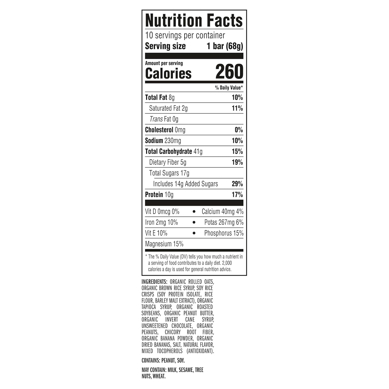 CLIF BAR - Energy Protein Bars - Peanut Butter Banana with Dark Chocolate - Made with Organic Oats - Energy Bars - Non-GMO - (10 Pack)