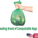 2.6 Gallon Compostable Food Scrap Bags by BioBag, 100 Count, BPI Certified, Meets ASTM D6400 Standards, Made in USA, Kitchen Counter Bin Liners