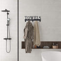 Over The Door Hooks, Towel Holder for Bathroom, Door Mount Towel Rack Towel Hooks for Bedroom Beach Towels Bathrobe Wall Mount Hang on The Door Cabinet Cupboard Metal Sandblasted (Black)