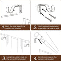 1” Diameter Curtain Rods Itself is 30 to144 inch 1 Pack Fit 30-142 inch, 66 to 120 inch Window with Heavy Duty Adjustable Rod Matte Black Curtain Splicing Metal Extra Long Curtain Rod for Windows
