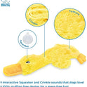 Best Pet Supplies Crinkle Dog Toy for Small, Medium, and Large Breeds, Cute No Stuffing Duck with Soft Squeaker, Fun for Indoor Puppies and Senior Pups, Plush No Mess Chew and Play - Yellow