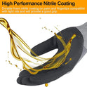Safety Work Gloves MicroFoam Nitrile Coated-3/6/12/36 Pairs,Breathable Nylon Working Gloves for Men Women