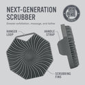 Sud Scrub Antimicrobial Silicone Body Scrubber, Exfoliating Body Scrubber for Sensitive Skin, Eco Friendly Shower Scrubber for Body, Silicone Body Brush for Showering, Charcoal