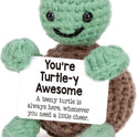 Mini Funny Turtle Birthday Gifts for Women Men, Teacher Valentines Day for Kids, Employee Appreciation Retirement Gifts for Coworker Sister Best Friends, Handmade Emotional Positive Turtle Desk Decor