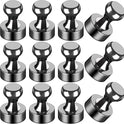 LOVIMAG Fridge Magnets 12Pcs Refrigerator Whiteboard Small Strong Magnet Classroom Kitchen Accessories Decorative Locker Set Decor Must Haves Office Calendar Refrigerador Magnetic Cute Crafts Black
