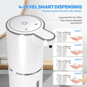 2 Pack Automatic Foaming Soap Dispenser,Touchless Foam Soap Dispenser,12.8oz Rechargeabled Wall Mounted Smart for Bathroom and Kitchen Dish Soap,Easy for Toddlers(White)