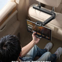 Lamicall Car Headrest Tablet Holder - [3 in 1 Extension Arm] Adjustable Tablet Car Mount for Back Seat, Road Trip Essentials for Kids, for 4.7-11" Device Like iPad Pro, Air, Mini, Galaxy, Fire, Black