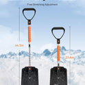AstroAI Lightweight Snow Shovel for Driveway, Extendable Snow Shovel for car with Thickened Aluminum Handle and Blade, Portable and Multifunctional for Cars, Snowmobiles, Camping and Emergency