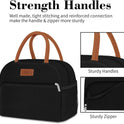 Coobiiya Lunch Box Lunch Bag for Women Adults Men, Reusable Cute Lunch Pail bag - Leakproof, Insulated Lunch Box Tote with Large Capacity, Cooler Lunch Container for Work/Travel/Office (Black)