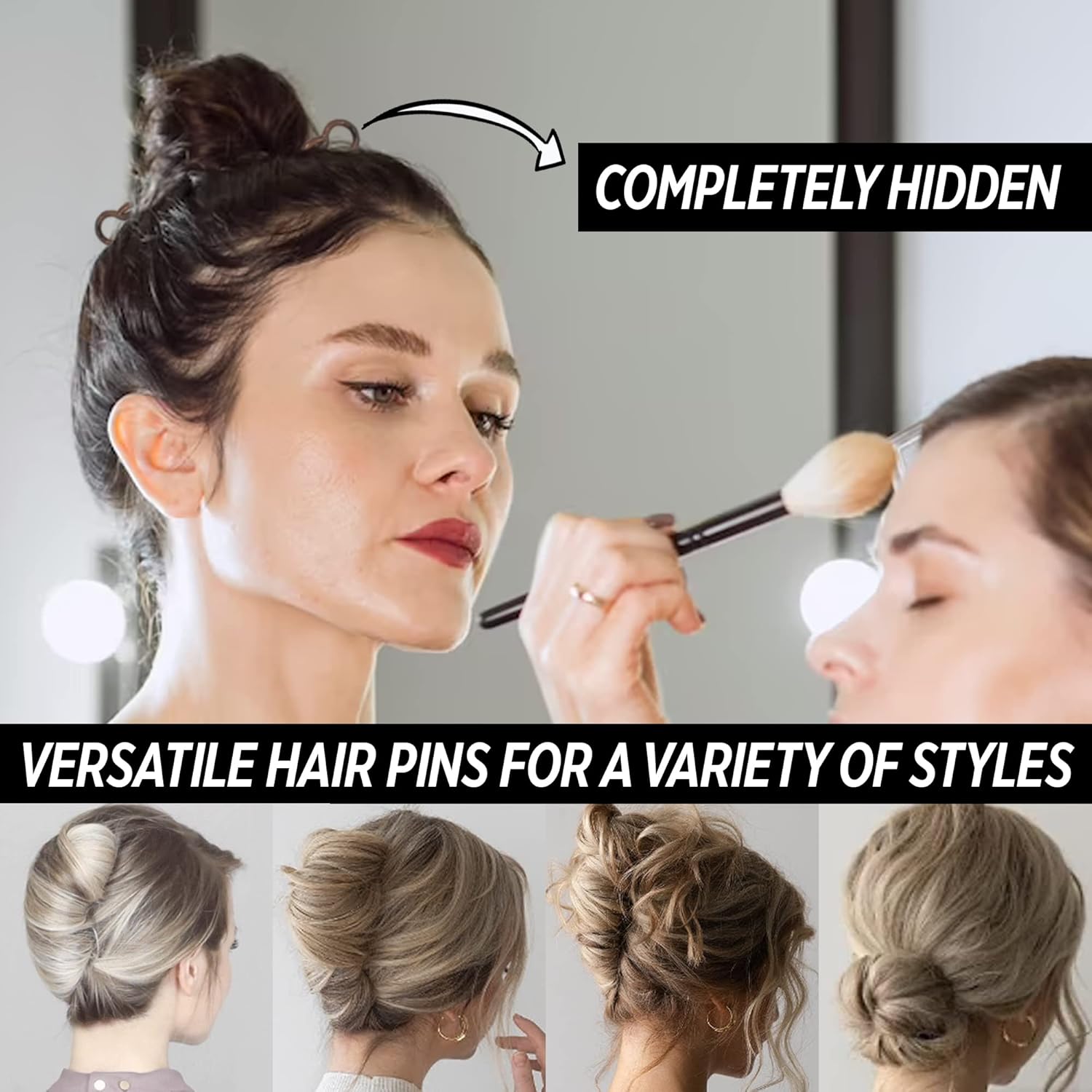 Good Hair Days Hair Pins - 2 1/2" Plastic, U-shaped Magic Grip Hairpins, Strong Durable Pins For Fine, Thick & Long Hair, Styling Accessories - Tortoise Shell, Set of 10