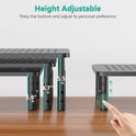 WALI Computer Monitor Stand for Desk, Adjustable Laptop Riser, Desk Monitor Stand Underneath Storage for Office, Home, School Supplies (STT003), 1 Pack, Black