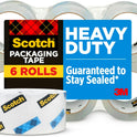 Scotch Heavy Duty Shipping Packing Tape, Clear, Shipping and Packaging Supplies, 1.88 in. x 54.6 yd., 6 Tape Rolls