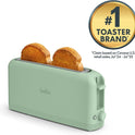 bella 2 Slice Slim Toaster, Fits-anywhere™ Kitchenware, 6 Setting Shade Control with Reheat & Cancel Buttons, Fits Sourdough, 10” Long Slot, Anti Jam & Auto Shutoff, 900 Watt, Seaglass