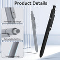 Gel Pens, 6 Pcs 0.5mm Fine Point Black Ink Pen With Smooth Writing, Office Desk Accessories, Writing Supplies Gifts for Men Women, Quick Dry Pens Ballpoint For Journaling, Black/Gray/White