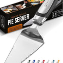 Orblue Pie Server, Essential Kitchen Tool, Serrated on Both Sides, Great for Right or Left Handed Chef, Stainless Steel Flatware, Cake Cutter, Black