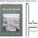 SuFly Sketch Book 9x12, Drawing Paper Pad-68lb/100gsm, Top Spiral Sketchbook Hardcover, 100 Sheets Sketch Pad for Kids Classroom Art Supplies for Adults-Sketchpad for Drawing, Illustration & Art Stuff