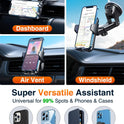 VANMASS 85+LBS Strongest Suction & Military-Grade 2025 Ultimate Car Phone Mount Patent & Safety Certs Cell Phone Holder Truck Stand for Dashboard Windshield Vent for iPhone 17 Pro Max 16 15 Samsung