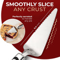 Orblue Pie Server, Essential Kitchen Tool, Serrated on Both Sides, Great for Right or Left Handed Chef, Stainless Steel Flatware, Cake Cutter, Black